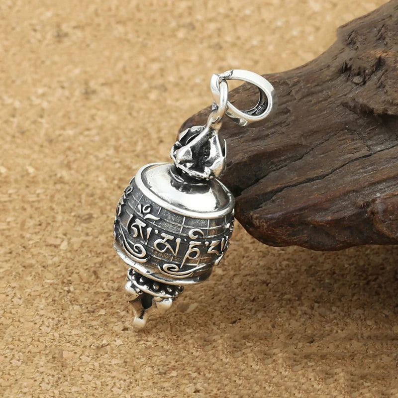 Men Pendant 925 Sterling silver Buddhist Heart Sutra Instruments Necklace Pendant Christmas gift Fine Jewelry 2025 New In FP44