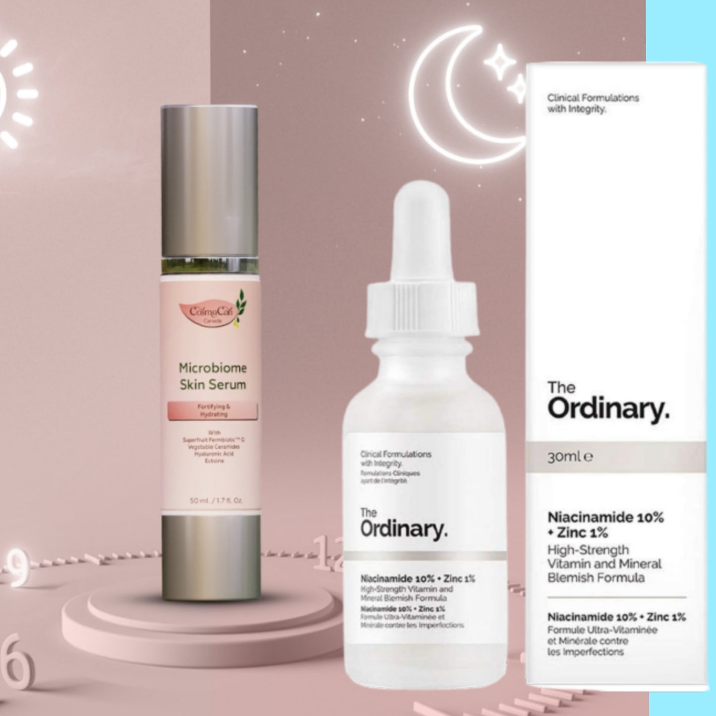 Microbiome Skin Serum & The Ordinary Niacinamide 10% + Zinc 1%