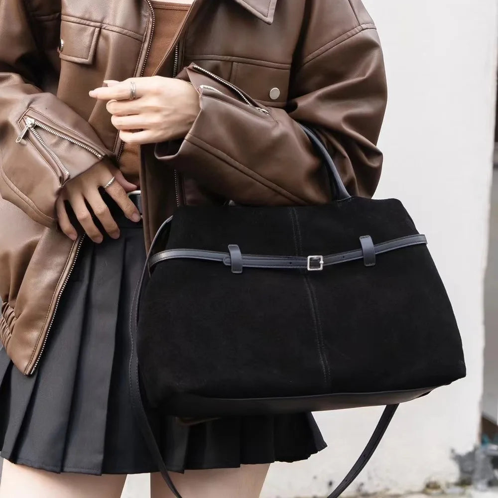 MOTAORA Women's Genuine Leather Tote Bag Large Capacity Frosted Retro Shoulder/Crossbody Bag Casual Commuter Handbag 2025