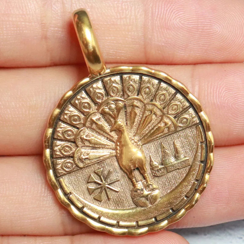 15g Yezidi Lalish Peacock Angel Art Relief Pendant Customized 925 SOLID STERLING Silver High Trendy