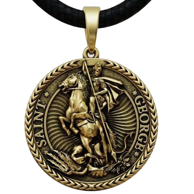15g Saint George and the Dragon Round Pendant Customized 925 SOLID STERLING Silver High Trendy