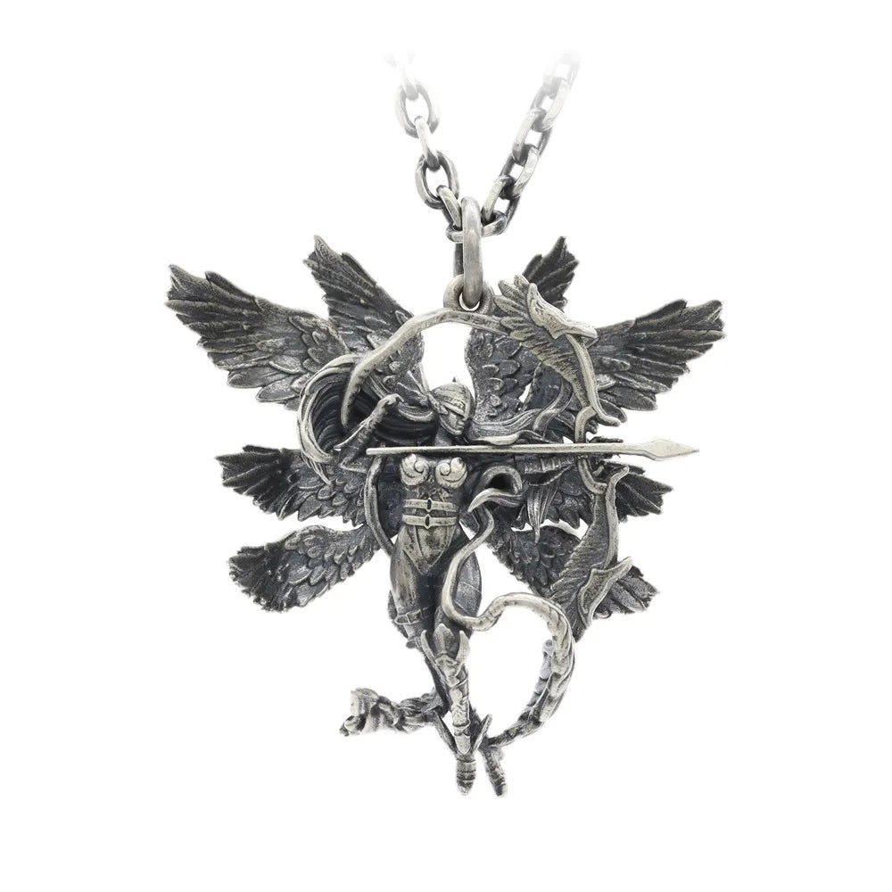 Mistletoe 925 Sterling Silver Vintage Cartoon Character Angewomon X Pendant Dangle Jewelry