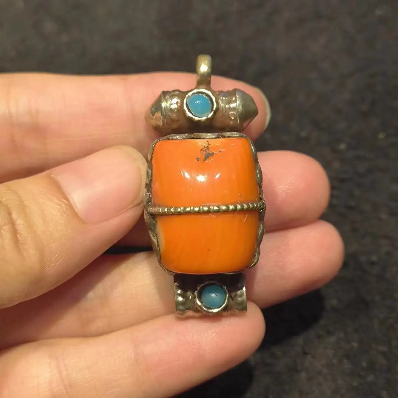 1pcs/lot Tibetan style white copper sea bamboo vajra pendant necklace retro ethnic style accessories jewelry amulet folk-custom