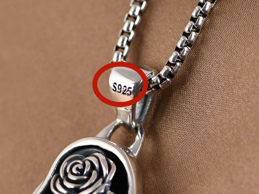 Genuine BOCAI S925 Sterling Silver Pendants for Women Men New Fashion Relief Rose Goddess Punk Vintage Jewelry Wholesale