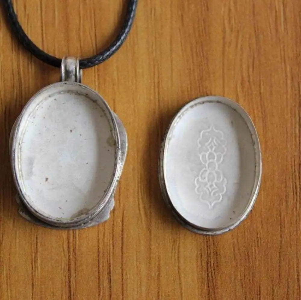 SL011 Vintage Tibetan Sterling Silver 925 Mantra Kalachakra Prayer Box Gau Amulet Pendant For Men