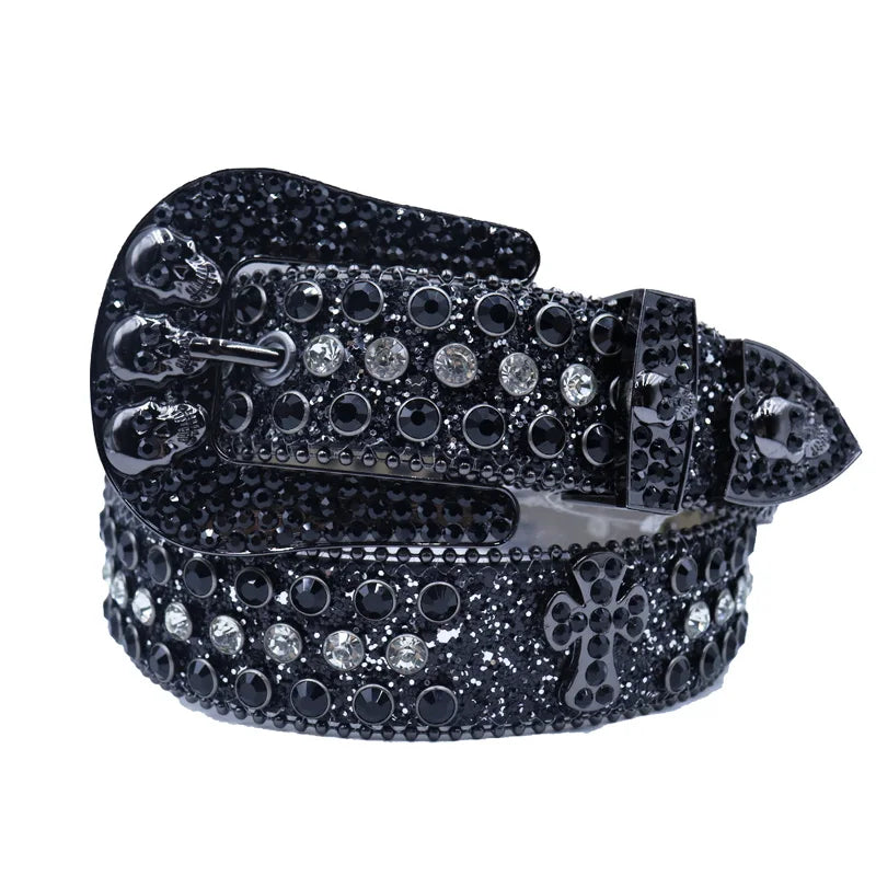 New Unisex Y2K Belt Shine Women Men Plus Size Punk Rhinestone Belt Crystal For Jeans Pants Gift