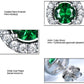 Vintage Non Tarnish Womens 925 Silver Jewelry Earrings Emerald Round Shape Stud Earring for Women Wedding Gifts