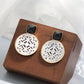 Natural White Shell Openwork 18K Gold Plated Earring Inlaid Black Agate 925 Sterling Silver Earrings Fashion Fine Jewelry Gift