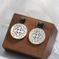 Natural White Shell Openwork 18K Gold Plated Earring Inlaid Black Agate 925 Sterling Silver Earrings Fashion Fine Jewelry Gift