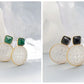 Natural White Shell Openwork 18K Gold Plated Earring Inlaid Black Agate 925 Sterling Silver Earrings Fashion Fine Jewelry Gift