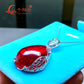 925 silver Fashion 25*30mm 72ct pear shape with inclusions red lab grwon ruby Jewelry for Pendant Necklace