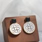 Natural White Shell Openwork 18K Gold Plated Earring Inlaid Black Agate 925 Sterling Silver Earrings Fashion Fine Jewelry Gift