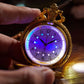 Luminous Blue Led Flash Necklace Vintage Clock Unique Bronze/silver/gold Train Locomotive Engine Noctilucent Quartz Pocket Watch