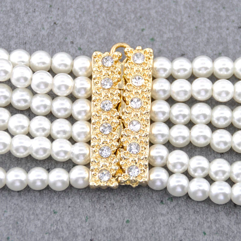 New Gorgeous Woman Pearl Waist Chain Body Belly Chains Adjustable Length Jewelry European Bride Wedding Flower Pearl Belt