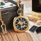 Retro Bronze Oil Painting Style Mini Home Decoration Watch Clock Unique Antique Art Hand-wind Mechanical Pocket Watch Clock Mens