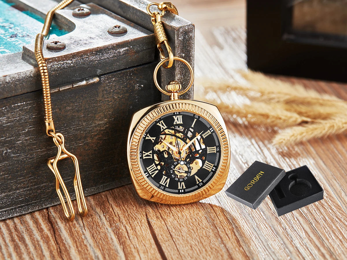 Retro Bronze Oil Painting Style Mini Home Decoration Watch Clock Unique Antique Art Hand-wind Mechanical Pocket Watch Clock Mens