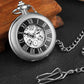 Pocketwatch Silver  Roman Numerals Antique Hand Wind Mechanical Pocket Watch Skeleton Steampunk Unique Gear Men Women Top