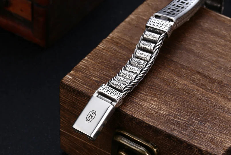 Real Silver Retro Thick Personalized Lucky Pixiu Bracelet Men Man Thai silver Domineering Trend Personalized Wish Money Jewelry