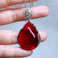 925 silver Fashion 25*30mm 72ct pear shape with inclusions red lab grwon ruby Jewelry for Pendant Necklace