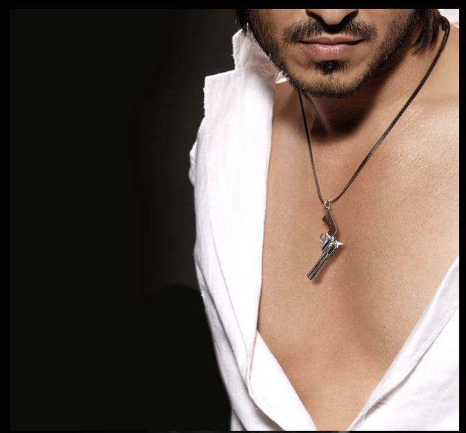 S925 Silver Jewelry Retro Thai Silver Revolver Pistol Pendant Men And Women Personality Fashion Charms