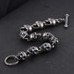 New S925  silver retro craftsmanship three-dimensional skull men's bracelet Thai silver fashion bracelet for men