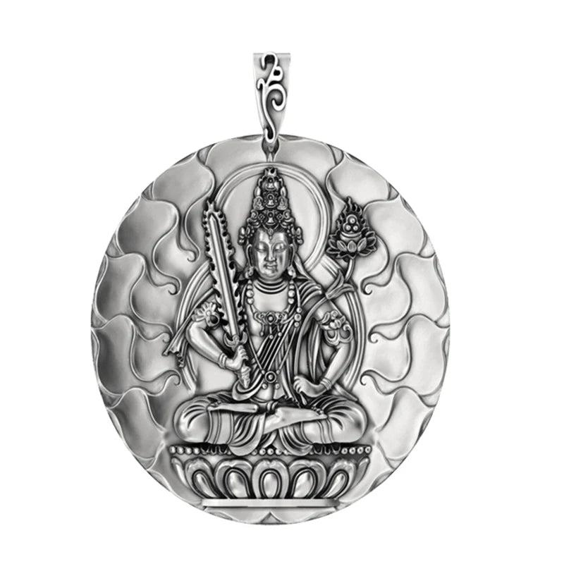 BOCAI S999 Sterling Silver Charms Pendants for Women Men New Fashion Eight Guardian God Zodiac Buddha Amulet Jewelry Wholesale