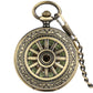 Antique Luminous Dial Mechanical Pocket Watch Bronze Hollow Wheel Unisex Hand-Winding Clock Steampunk Pendant Chain Gift reloj