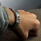 Real 925 Sterling Silver Bracelet Men's Wide 11mm Retro Punk Rock Wire Chain Chain and Bracelet Male Thai Silver Jewelry Gift