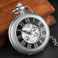 Pocketwatch Silver  Roman Numerals Antique Hand Wind Mechanical Pocket Watch Skeleton Steampunk Unique Gear Men Women Top