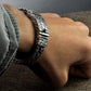 Real 925 Sterling Silver Bracelet Men's Wide 11mm Retro Punk Rock Wire Chain Chain and Bracelet Male Thai Silver Jewelry Gift