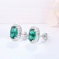 ATTAGEMS Vintage 925 Sterling Silver Lab Grown Moissanite Diamonds Emerald Gemstone Oval Cut Earrings Fine Jewelry Wholesale