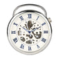 Open Face Blue Roman Numerals Display Mechanical Hand Winding Pocket Watch Silver Transparent Skeleton Pendant Antique Clock