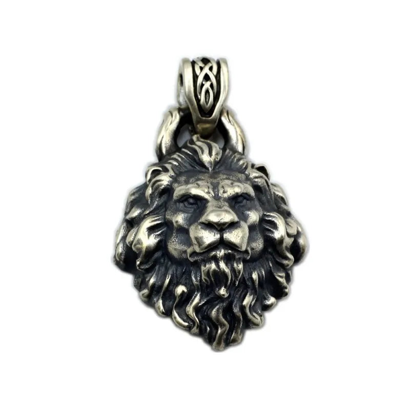 BOCAI 2021 Trend Leo Man Pendant Pure s925 Silver Constellation Lion Personalized Locomotive Rock Necklace Accessories