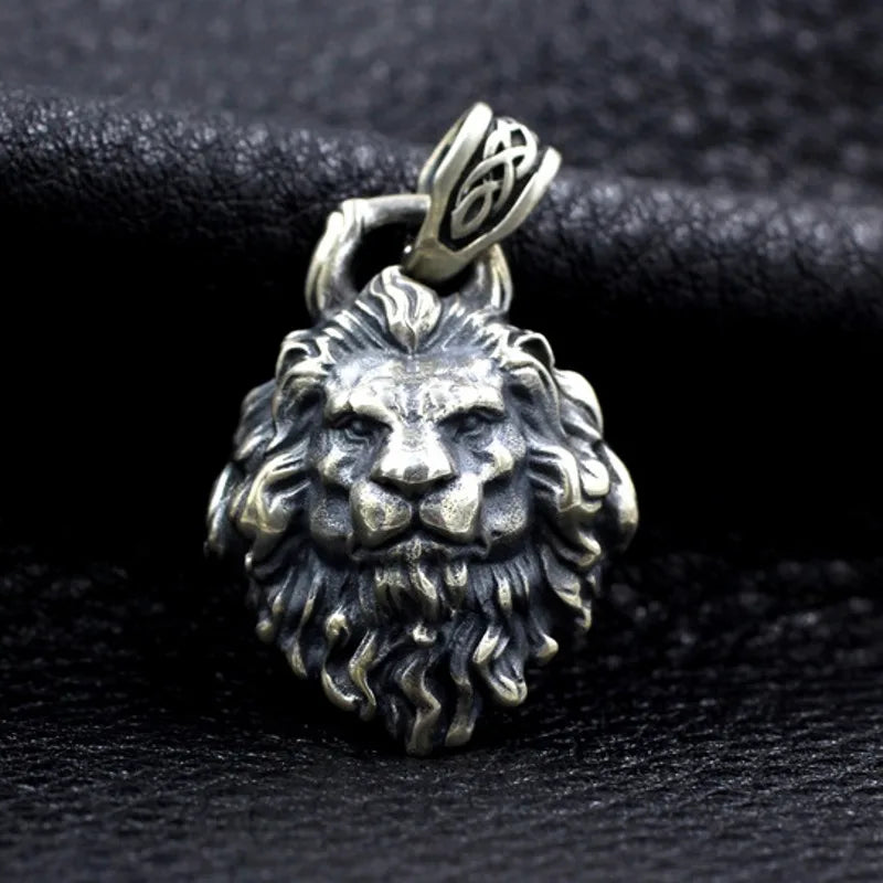 BOCAI 2021 Trend Leo Man Pendant Pure s925 Silver Constellation Lion Personalized Locomotive Rock Necklace Accessories
