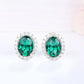 ATTAGEMS Vintage 925 Sterling Silver Lab Grown Moissanite Diamonds Emerald Gemstone Oval Cut Earrings Fine Jewelry Wholesale