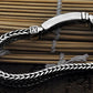 Real 925 Sterling Silver Bracelet Men's Wide 11mm Retro Punk Rock Wire Chain Chain and Bracelet Male Thai Silver Jewelry Gift