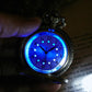 Luminous Blue Led Flash Necklace Vintage Clock Unique Bronze/silver/gold Train Locomotive Engine Noctilucent Quartz Pocket Watch