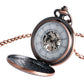 Old Fashion Men Women Mechanical Handwinding Pocket Watch Locomotive Hollow Train Skeleton Clock Pendant FOB Chain reloj Gift