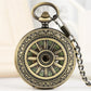 Antique Luminous Dial Mechanical Pocket Watch Bronze Hollow Wheel Unisex Hand-Winding Clock Steampunk Pendant Chain Gift reloj