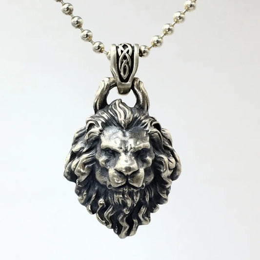 BOCAI 2021 Trend Leo Man Pendant Pure s925 Silver Constellation Lion Personalized Locomotive Rock Necklace Accessories