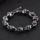 New S925  silver retro craftsmanship three-dimensional skull men's bracelet Thai silver fashion bracelet for men