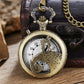 Luminous Blue Led Flash Necklace Vintage Clock Unique Bronze/silver/gold Train Locomotive Engine Noctilucent Quartz Pocket Watch