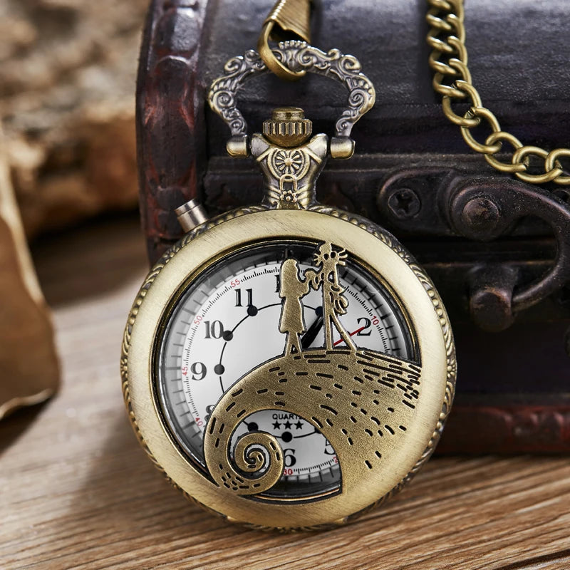 Luminous Blue Led Flash Necklace Vintage Clock Unique Bronze/silver/gold Train Locomotive Engine Noctilucent Quartz Pocket Watch