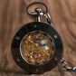 Antique Pocket Watch Open Face Case Unisex Handwinding Mechanical Watches Manually Skeleton Clock Pendant Chain Timepiece
