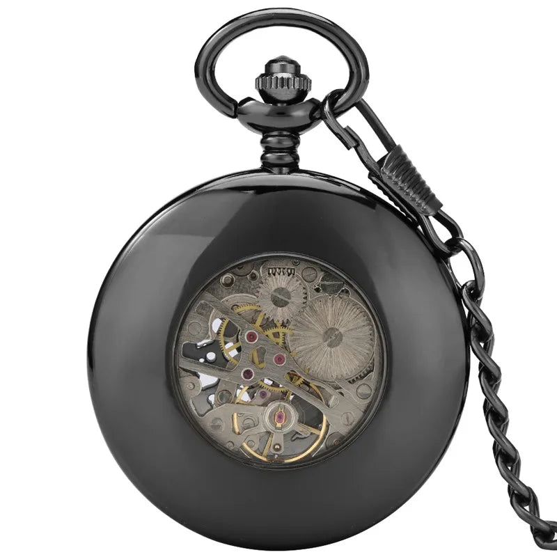 Antique Hollow Peacock Case Blue Roman Number Skeleton Handwinding Mechanical Pocket Watch Chain Gift for Men Women reloj