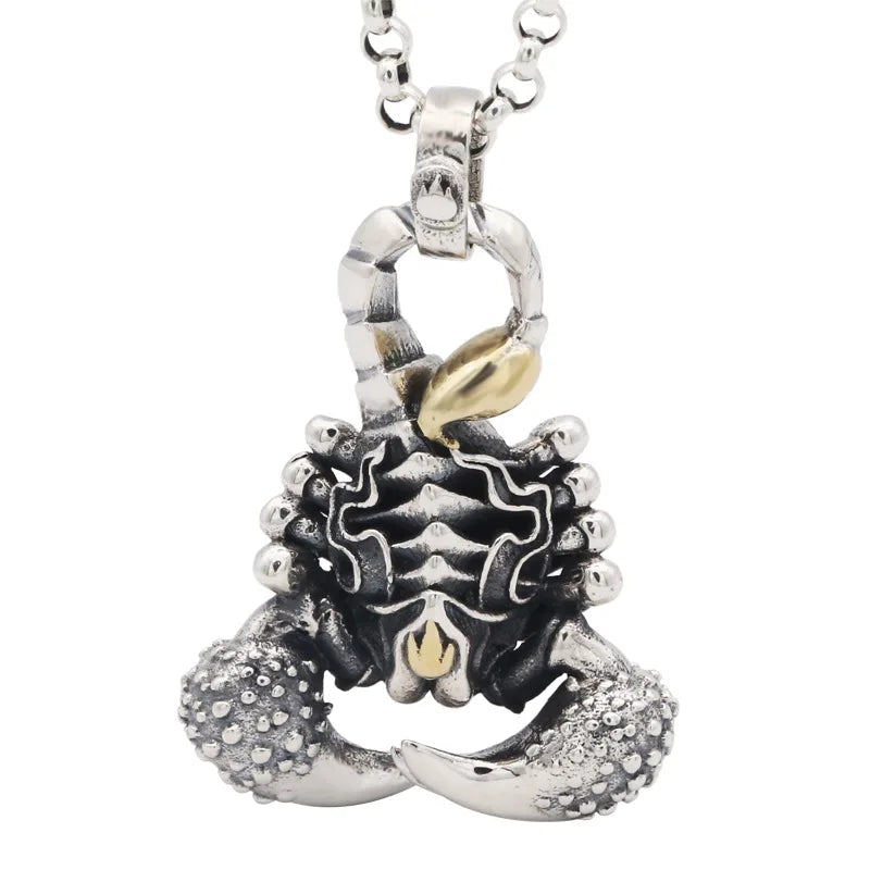 BOCAI 2022 New Trend S925 Sterling Silver Jewelry Individual Retro Scorpio Flame Iron Scorpion Man Pendant Valentine's Day Gift