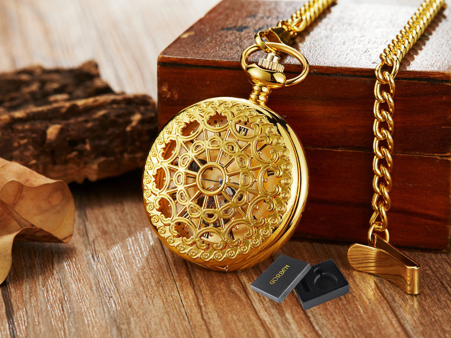 Retro Bronze Oil Painting Style Mini Home Decoration Watch Clock Unique Antique Art Hand-wind Mechanical Pocket Watch Clock Mens