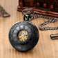 Retro Bronze Oil Painting Style Mini Home Decoration Watch Clock Unique Antique Art Hand-wind Mechanical Pocket Watch Clock Mens