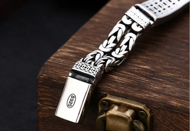 Real Silver Retro Thick Personalized Lucky Pixiu Bracelet Men Man Thai silver Domineering Trend Personalized Wish Money Jewelry