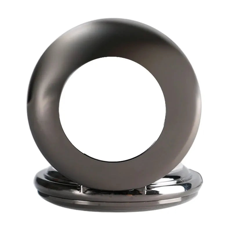 Classic Black Smooth Mechanical Automatic Self-wind Pocket Watch Skeleton Luxury Fob Watches Men Women Gift Relogio De Bolso